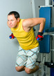 Man training in fitness center