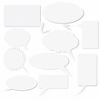 Dialogue boxes on white background