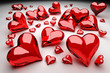 Cuori di vetro in 3d non scontornati