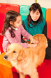 Patient been treated with the assistance of a trained dog