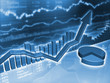 3D Up Arrow with Stock Market Data
