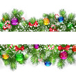 Christmas background with snow-covered branches