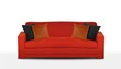 Red sofa on white