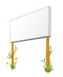 Blank Billboard On wooden column