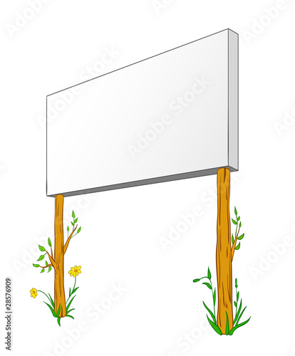 Vector: Blank Billboard On wooden column Blank Billboard On wooden column