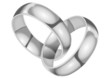 Two silver rings, chained