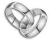 Vector: Two silver rings chained, with shadow Two silver rings chained, with shadow