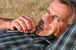 Satisfied man relax Satisfied man relax