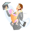 working mother with a baby