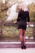 Pretty young girl posing in autumn park Pretty young girl posing in autumn park