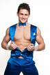 Model in blue
