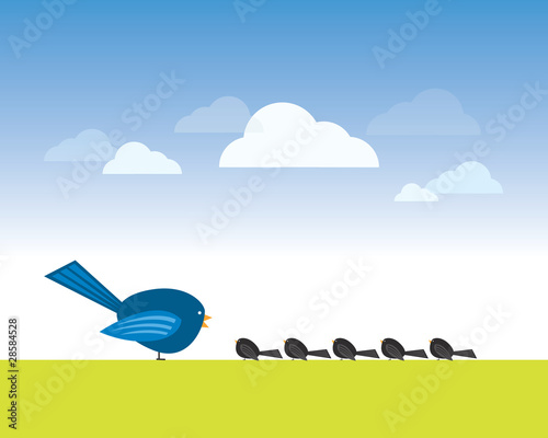 Illustration: Birds listening Birds listening