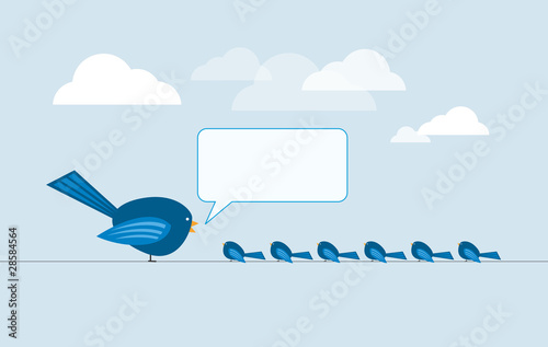 Illustration: chatting birds on wire chatting birds on wire