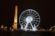 The ferris wheel on Concorde square at night, Paris