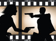 Vektor: Film scene silhouette Film scene silhouette