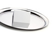 greeting card on a silver platter