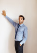 Executive with hand on wall Executive with hand on wall