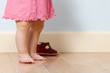 Cute baby legs in room