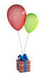 Gift and balloons