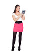 Attractive secretary with calculator
