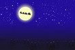 santa on the moon background
