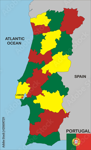 Illustration: Portugal map Portugal map