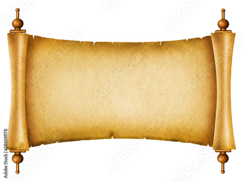 Illustration: Old paper background.Antique scroll on white Old paper background.Antique scroll on white