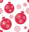 Holiday red christmas vector seamless texture with balls