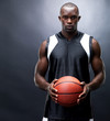 African american basketball player standing confidently