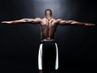 Strong back of a black muscular man