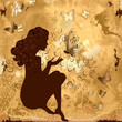 grunge girl with butterflies