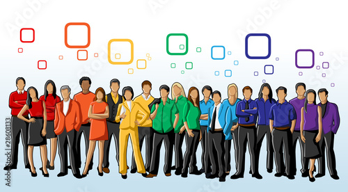 Vector: Group of Colourful People. rainbow colors. Group of Colourful People. rainbow colors.