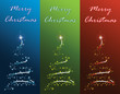 Merry Christmas postcards. Christmas tree vector illustration.