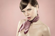 Portrait of the beautiful nice woman with a scarf Portrait of the beautiful nice woman with a scarf