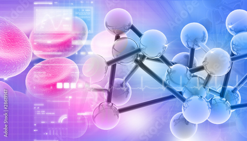Illustration: Digital illustration of molecules Digital illustration of molecules