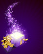 Open explore gift with fly stars vector background Open explore gift with fly stars vector background