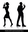 Vektor: People with gun silhouettes People with gun silhouettes