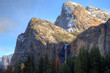 Bridalveil Falls and Cathedral Spires in Yosemite Bridalveil Falls and Cathedral Spires in Yosemite