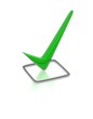 Checkbox with green checkmark isolated on white