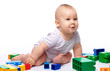Little boy with building bricks Little boy with building bricks