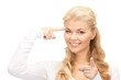 pensive businesswoman over white pensive businesswoman over white