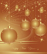 Merry Christmas and Happy New Year brown background.