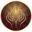 Hands with flame