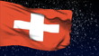 Switzerland flag waving. White snow background. Seamless loop. Switzerland flag waving. White snow background. Seamless loop.
