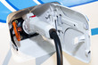 Close Up of a Hybrid Electric Car Plug for Green Environment