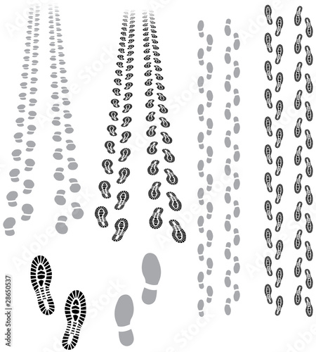 Vector: footprints coming and going footprints coming and going