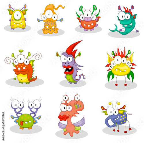 Vector: Cartoon monsters, goblins, ghosts, aliens Cartoon monsters, goblins, ghosts, aliens