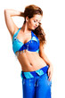 oriental Bellydancer in blue costume