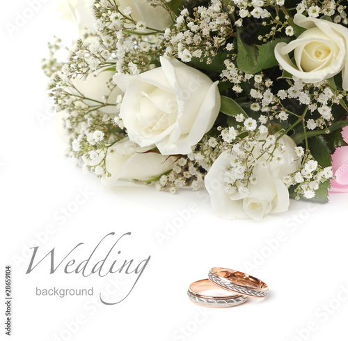 Photo: wedding rings and roses bouquet wedding rings and roses bouquet