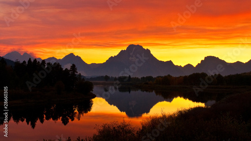 Photo: Smokey Sunset at Oxbow Bend, Wyoming Smokey Sunset at Oxbow Bend, Wyoming